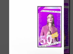 अल्ट्रा-थिन बेज़ेल उच्च चमक लटकती दुकान खिड़की